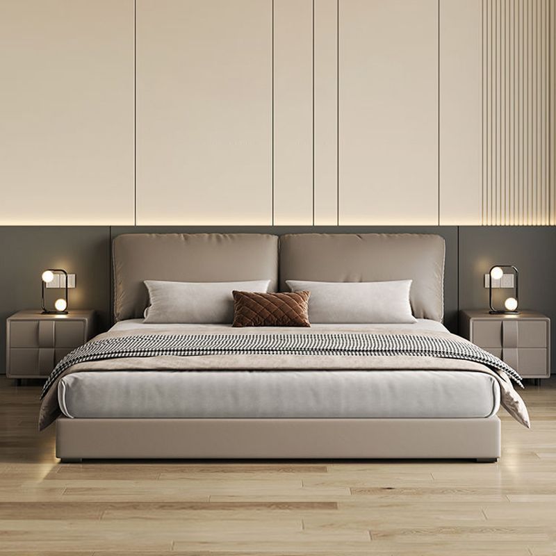 大象耳朵真皮床现代简约主卧室双人床轻奢软包储物床小户型大婚床高清大图