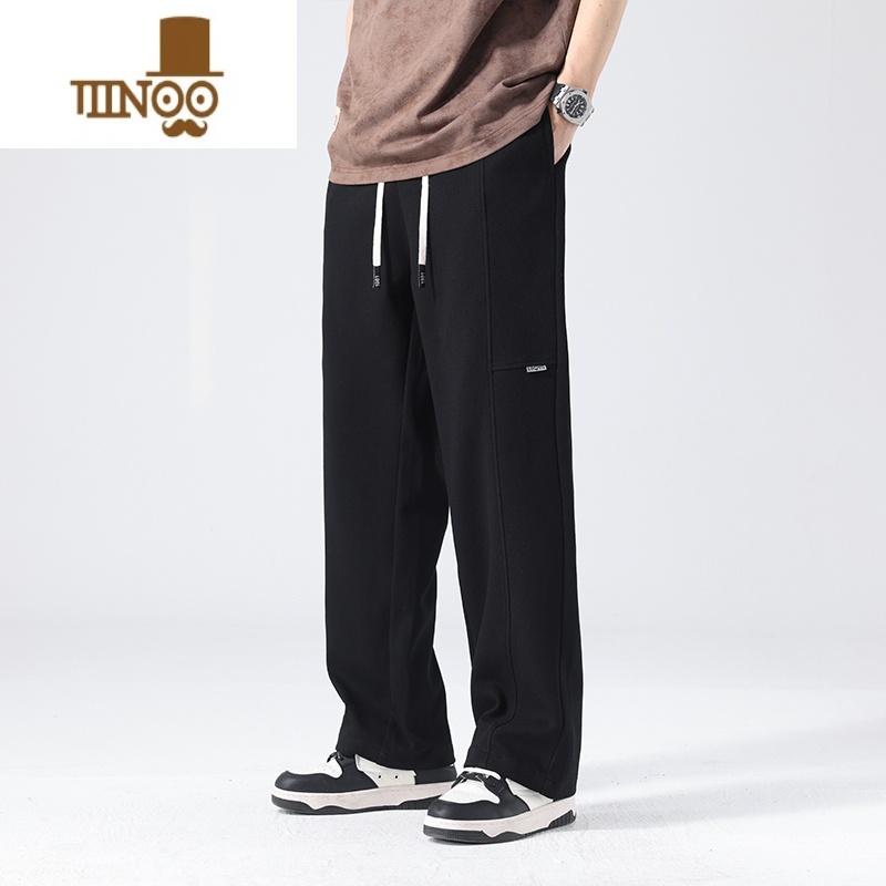 YANXU卫裤男高街直筒裤男生夏季垂感男款裤子休闲裤美式运动裤秋季长季高清大图