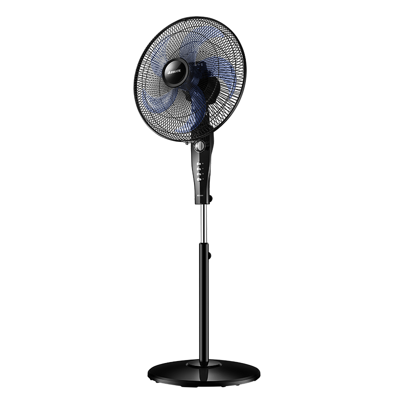 艾美特电风扇家用机械式落地扇定时摇头升降台立式风扇黑色升级版