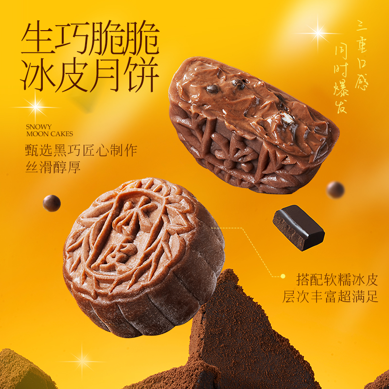 榴芒一刻 缤纷口味冰皮月饼550g 生巧/牛油果/葡萄/山楂/百香果55g 各2个高清大图