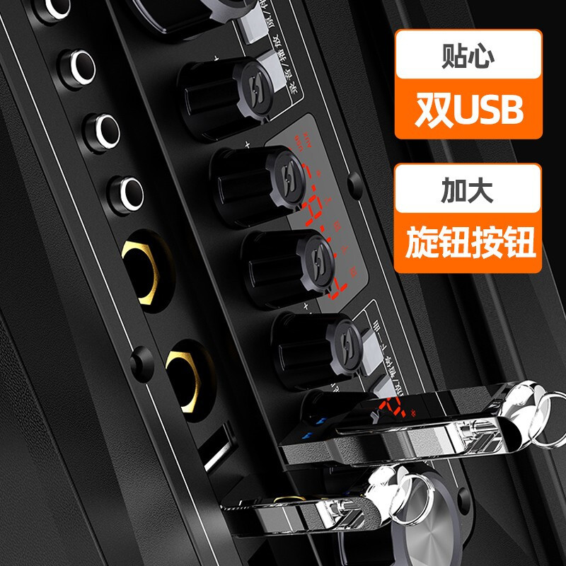 山水(SANSUI) A08广场舞音响户外音响k歌演出移动便携式拉杆音箱唱歌跳舞大功率重低音带无线话筒