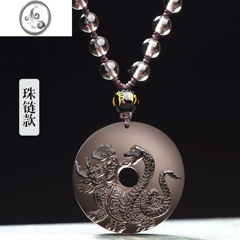 jimi五行缺水补水北方水玄武黑曜石属水吊坠项链水泽节卦黑色蛇龟