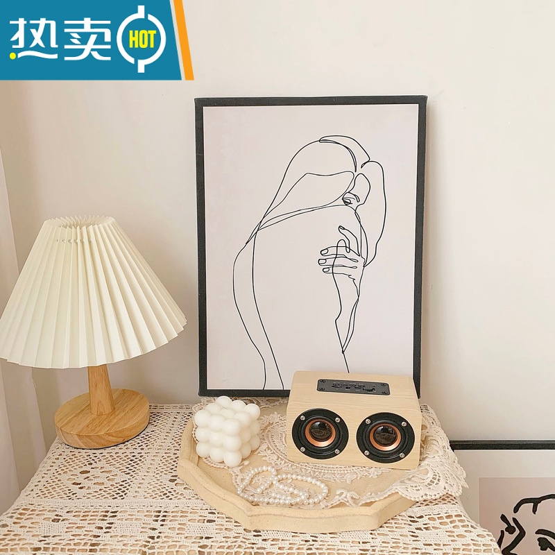 敬平ins风北欧风装饰画 复古抽象线条挂画桌面相框画摆件挂画拍摄背景装饰画高清大图