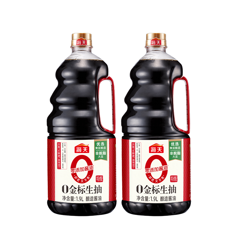 海天 0添加金标生抽1.9L/瓶