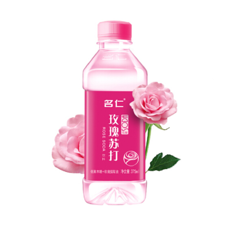名仁 苏打水(玫瑰苏打)375ml 24瓶/箱装,5件起发
