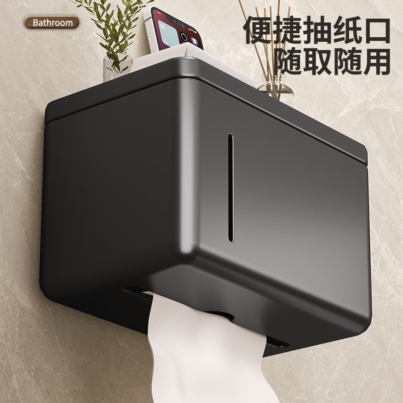 丹乐DANLE 免打孔卫生间纸巾盒浴室置物架 厕所纸巾收纳架洗手间壁挂手纸卷纸架厕纸抽纸盒卫生纸收纳盒