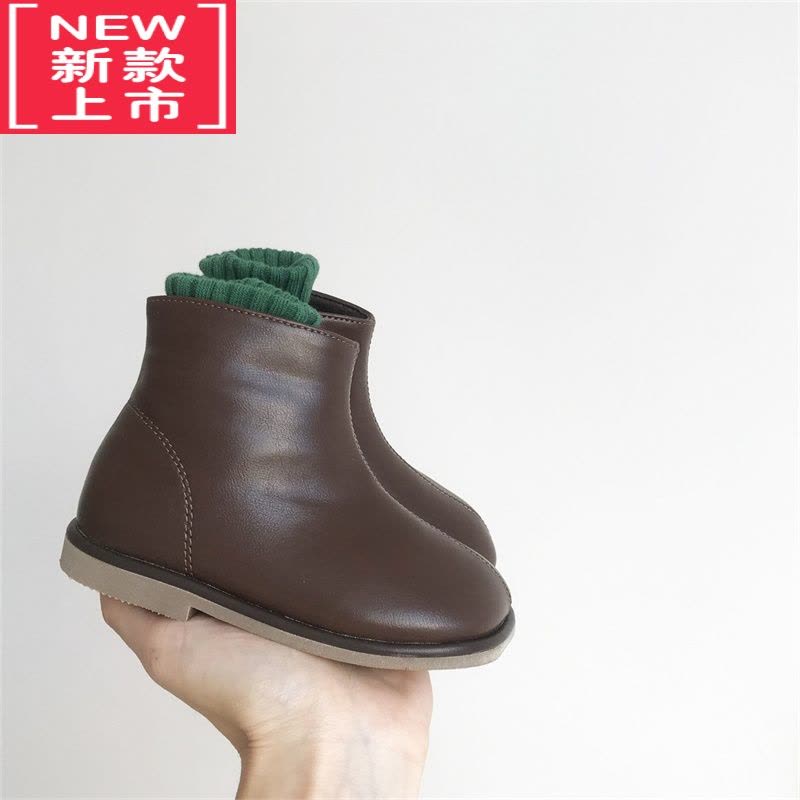 可莉允韩版童鞋方头女童马丁靴2022秋冬新款儿童靴子女宝宝公主短靴鞋子图片