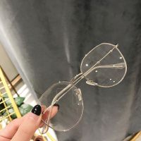 韩版全框复古眼镜框女潮圆形大框文艺圆脸配防辐射近视眼镜框配男|金色 单个眼镜