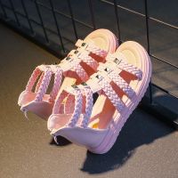 女童凉鞋时尚软底新款小女孩公主鞋中大童夏季罗马凉鞋女童鞋_146 37码内长约22.6cm 629粉色