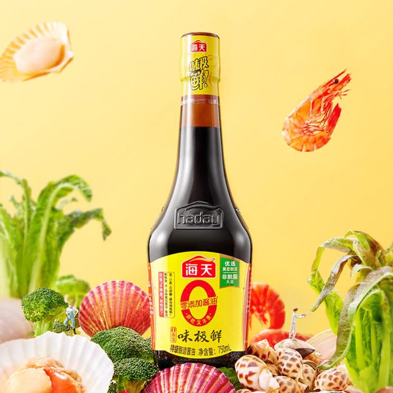 海天 df-0添加味极鲜酱油750mL*2图片