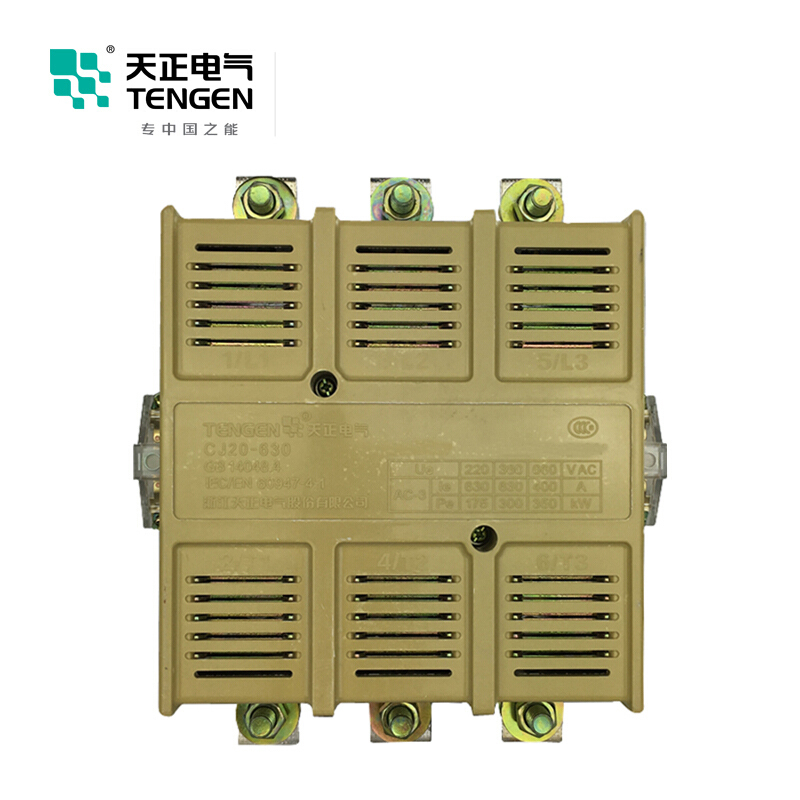 天正电气 CJ20-630A 380V 3NO 4NO+2NC 50Hz 3P 02010030089 交流接触器