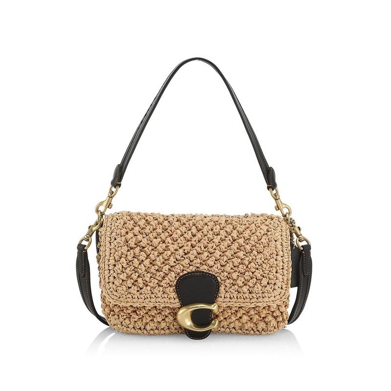 coach蔻驰 奢侈品女包 soft tabby 系列 时尚编织斜挎单肩包女ca032