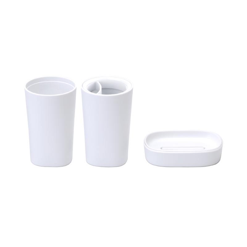 全格免钉免打孔强力粘钩挂钩企业 洗漱三件套:皂盒、牙刷架、口杯WY030101