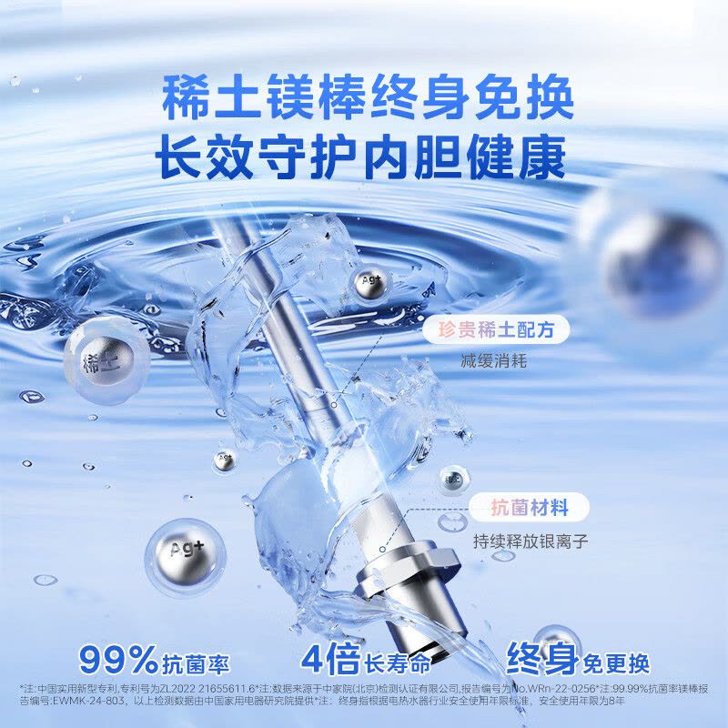 美的(Midea)60L电热水器免换镁棒3200W节能速热储水式F60-32Q5S(HE)图片
