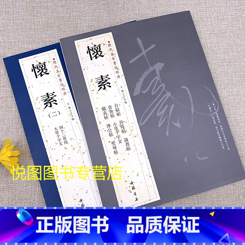 【正版】共2册 怀素 一 二 怀素草书书法集 历代名家书法经典 附释文 大草小草千字文 四十二章经 自叙帖 圣母帖 藏真