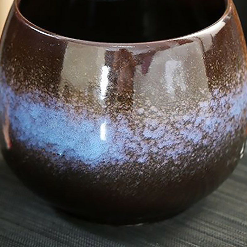 大号窑变轴茶渣缸长15.5*12.5cm 1500ML高清大图