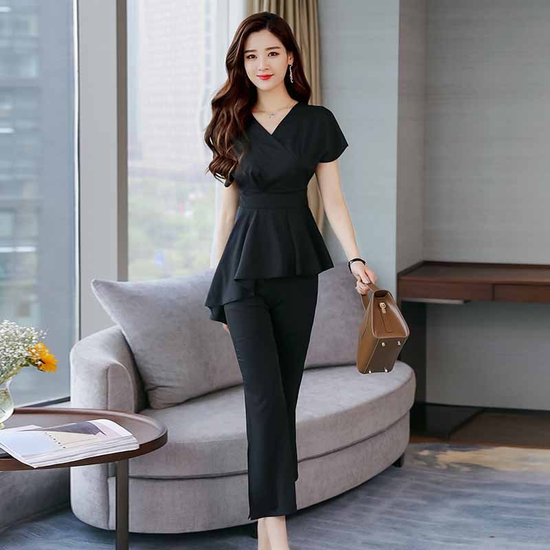 女士春夏装新品显瘦女装时尚气质显瘦套装名媛淑女时髦两件套潮