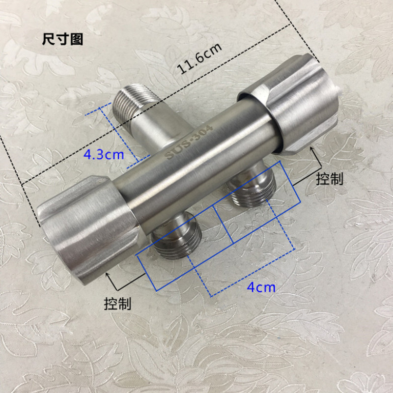 304不锈钢双用水龙头多功能龙头一进二出三通洗衣机拖把池水龙头波迷娜BOMINA高清大图