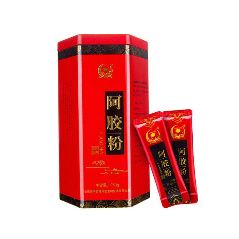 JIAO CHENG胶城阿胶 阿胶粉 山东东阿县阿胶原粉即食速溶粉5g×50袋 250g/盒 罐装