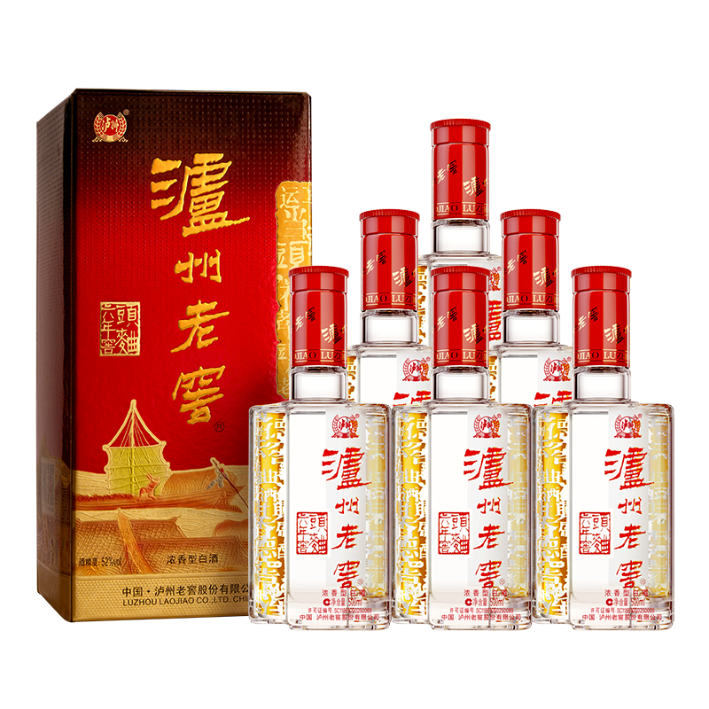 泸州老窖 六年窖头曲52度 500ml*2瓶 浓香型新老版本年份随机