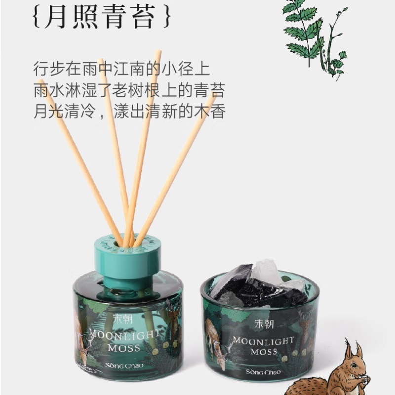 宋朝312-SC繁花之境扩香石礼盒系列-1繁花之境香薰+扩香石礼盒-月照青苔高清大图