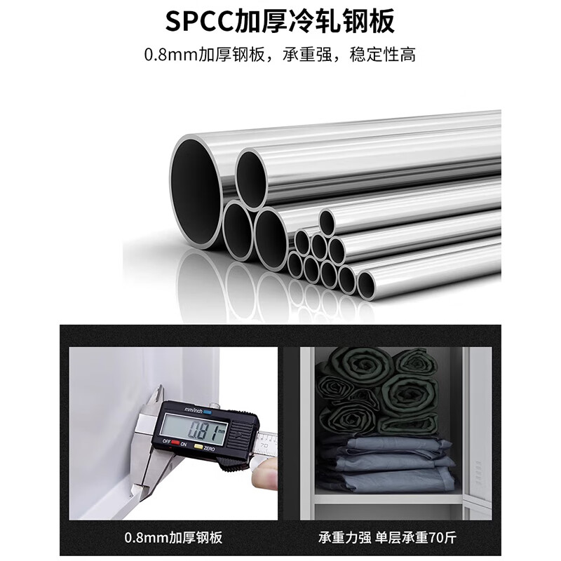 中伟(ZHONGWEI)更衣柜铁皮柜员工宿舍带锁储物柜文件柜办公室衣柜单五门柜高清大图