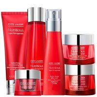 雅诗兰黛(Estee Lauder)红石榴女士面部护肤套装礼盒鲜活亮采补水(洁面+水+乳+日霜+晚霜+眼霜)