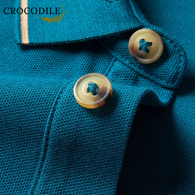 鳄鱼恤CROCODILE 男士商务百搭全棉舒适刺绣长袖POLO衫高清大图
