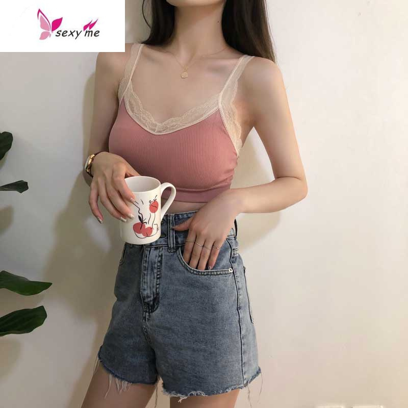 少女美背抹胸韩版薄款无钢圈小胸聚拢文胸性感蕾丝边吊带学生内衣fish