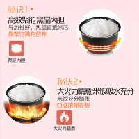 美的(Midea)小型电饭煲家用不粘电饭锅小1-2-3人迷你小容量宿舍可拆洗不粘内胆煮饭锅正品全自动1.6L升YN161