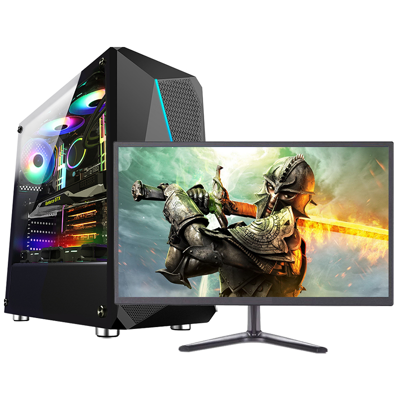 铭能 十代i5六核/GTX1060独显/16G DDR4内存/256G固态 台式机 台式电脑 DIY组装机 组装电脑 家用办公电脑主机 商务设计电脑台式 学生游戏电脑+19英寸全套