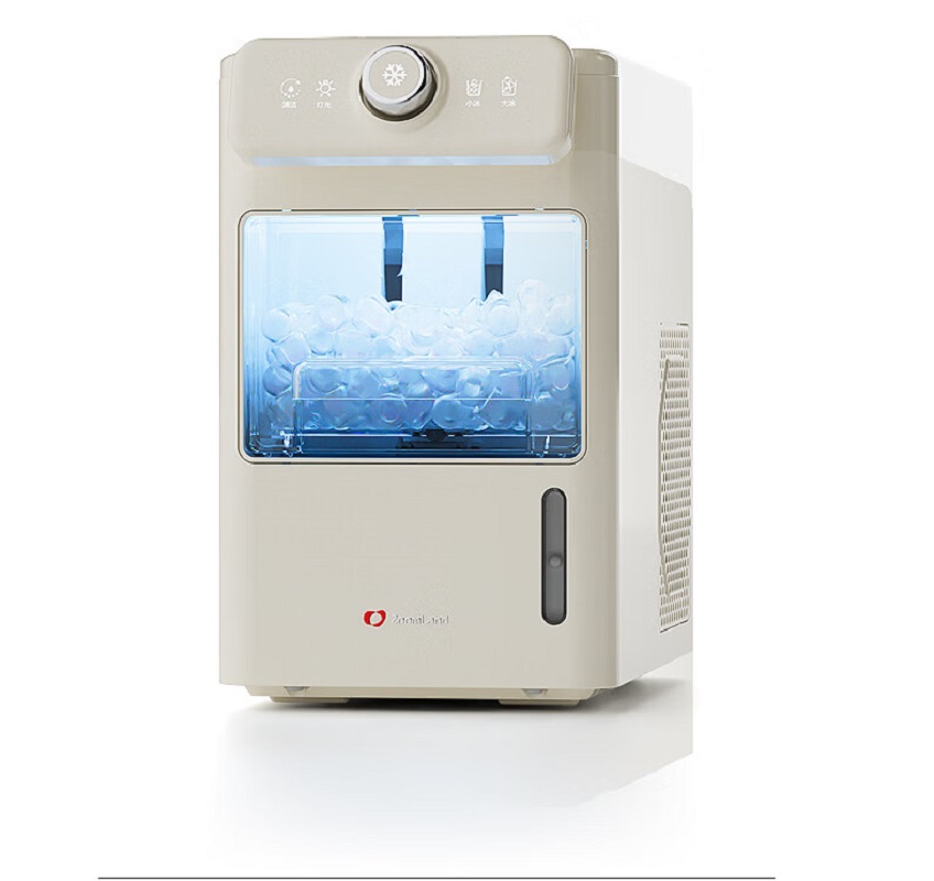 卓朗家用迷你小型宿舍全自动制冰机制冰器复古风旋钮触控双控ZL-CB23 制冰神器