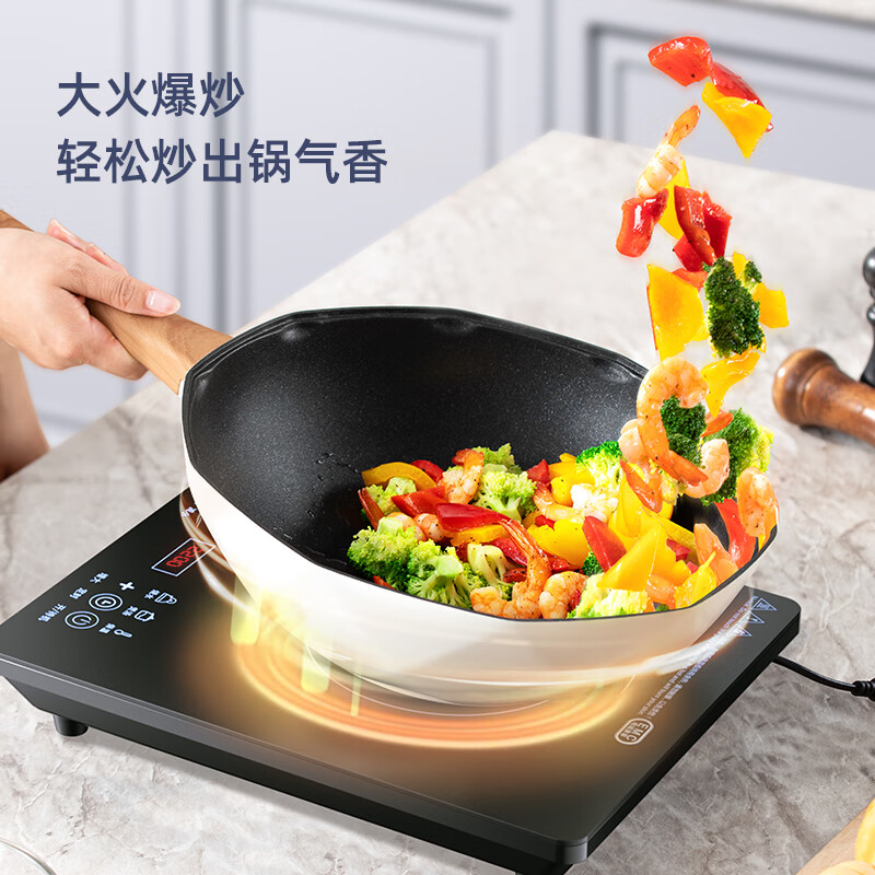 龙的(longde)电磁炉家用电陶炉 2200W大功率大面板 智能定时多档火力火锅炒菜LD-CL2202高清大图