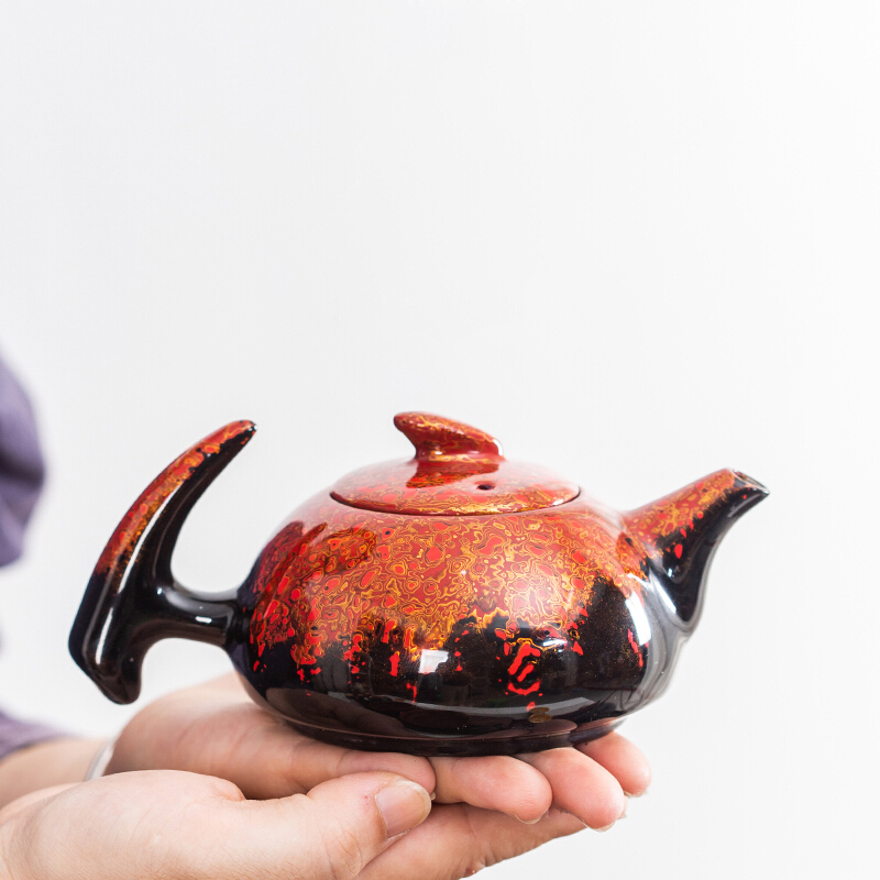 铭陶满堂纯手工大漆家用泡茶壶名家连宏达建阳建盏茶壶礼盒装