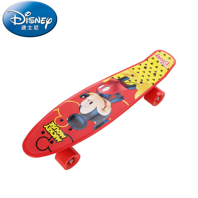 DISNEY/迪士尼米奇鱼形滑板初学者代步单翘板 蜘蛛侠四轮枫木公路滑板