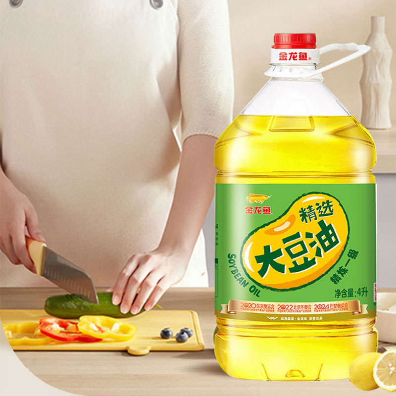 [店长推荐]金龙鱼精选大豆油4L/桶 厨房家用桶装炒菜植物油烹饪食用油粮高清大图