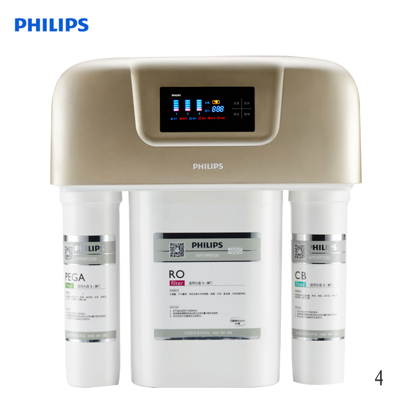 飞利浦Philips净水器家用直饮400G无桶大通量反渗透纯水机厨房净水机WP4187/01