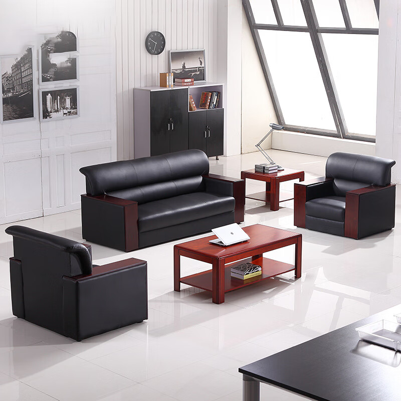 巴洛卡 皮布沙发 办公沙发西皮沙发商务接待沙发西皮单人位沙发XSFXP-6高清大图