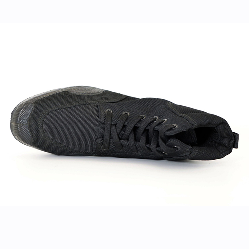 天鸣TM 黑色中腰帆布单鞋 劳保鞋 户外工作鞋 源头工厂可定制 38-46码 双高清大图