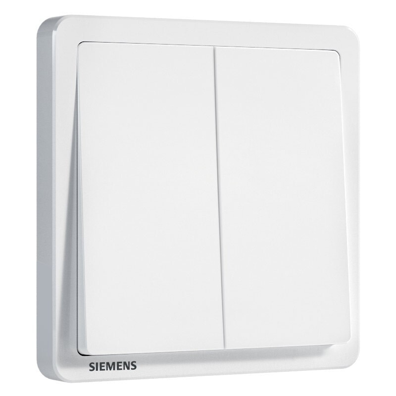西门子(SIEMENS)开关插座面板 致典系列雅白色开关插座 二开双控开关