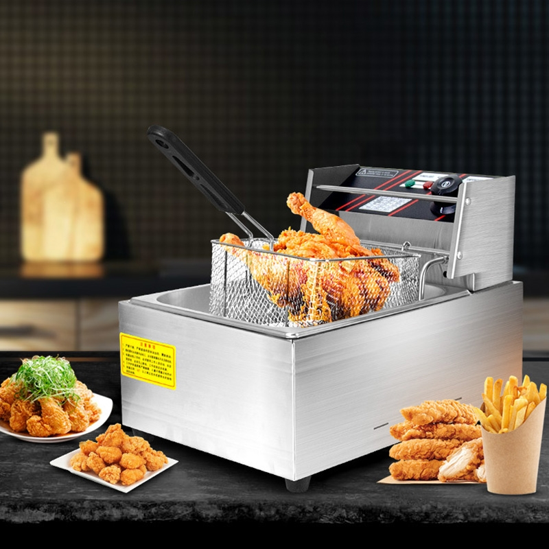 洛滑油炸锅商用油炸炉电炸炉燃气加厚炸鸡排薯条油条设备机器电炸锅10