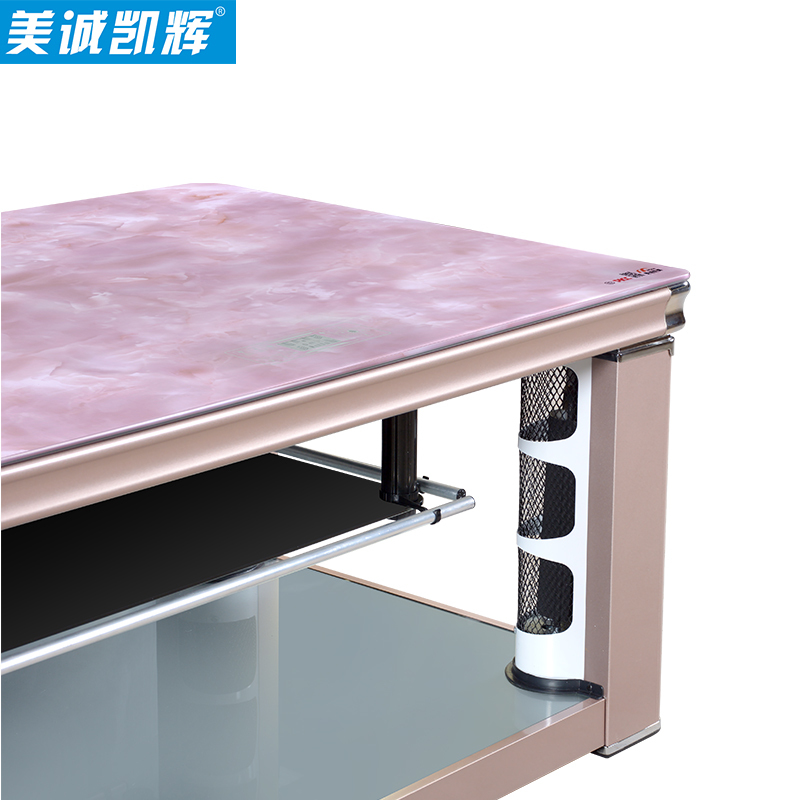 美诚凯辉取暖电器K7-138S2N(玫瑰金+红石纹)智能升降电炉茶可升降带遥控防爆面板 取暖茶几 取暖桌 电暖烤火桌茶几