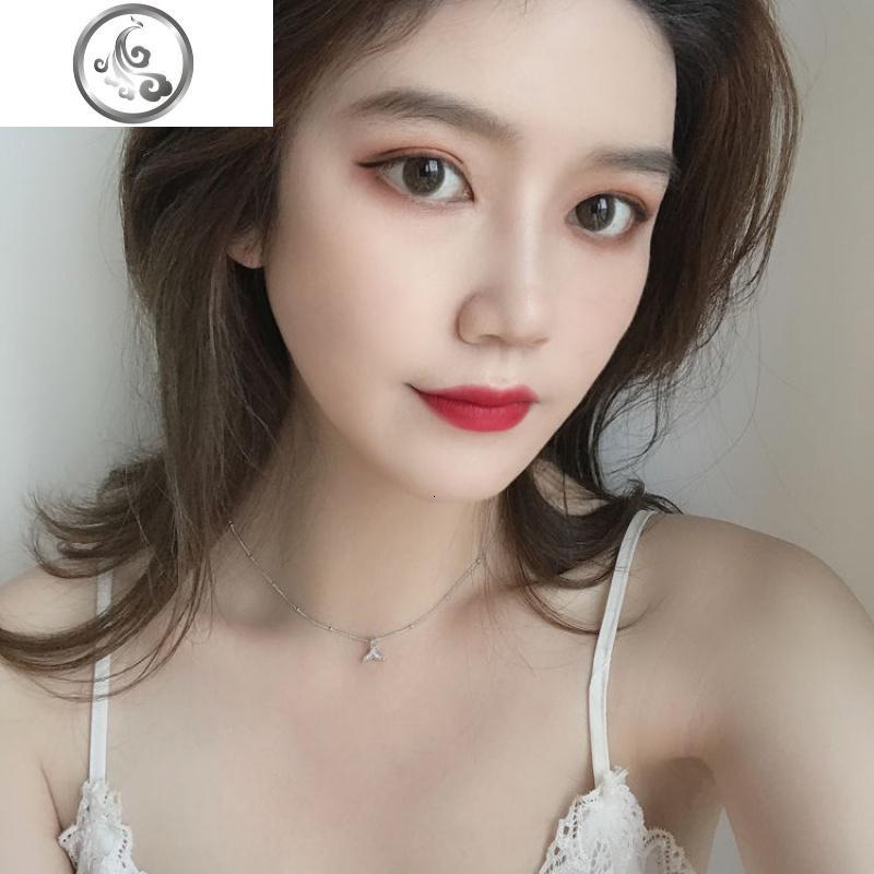 项链女925纯银锁骨链人鱼尾气质ins简约吊坠镶钻颈链短款女友 JiMi