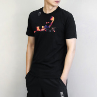 NIKE耐克男装2018秋季新款运动詹姆斯篮球训练透气休闲圆领短袖T恤 黑色923734-010