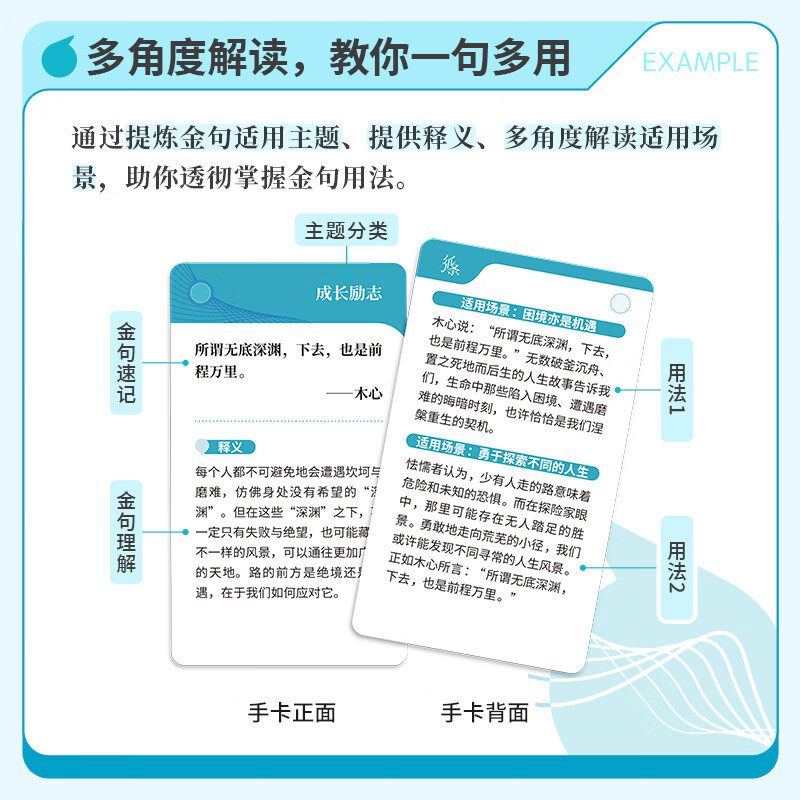 名人素材+万用名句 高中通用 [正版]作文手卡名人素材+万用名句 作文纸条JST作文手卡句式素材高考写作典故模板速记背诵