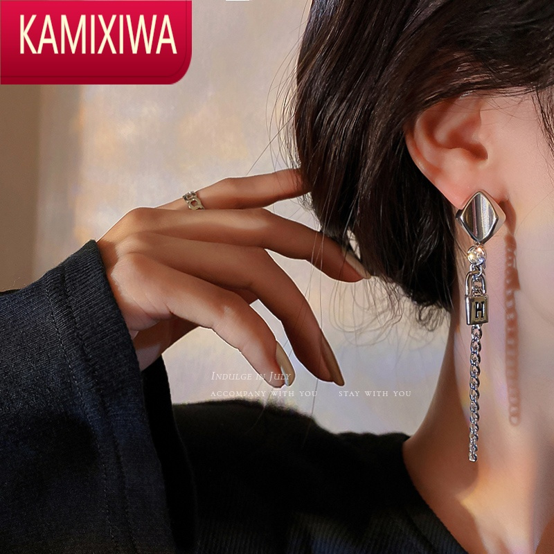 KAMIXIWA圆脸显脸瘦流苏耳环女链条耳钉耳坠轻奢小众设计ins冷淡风耳饰潮