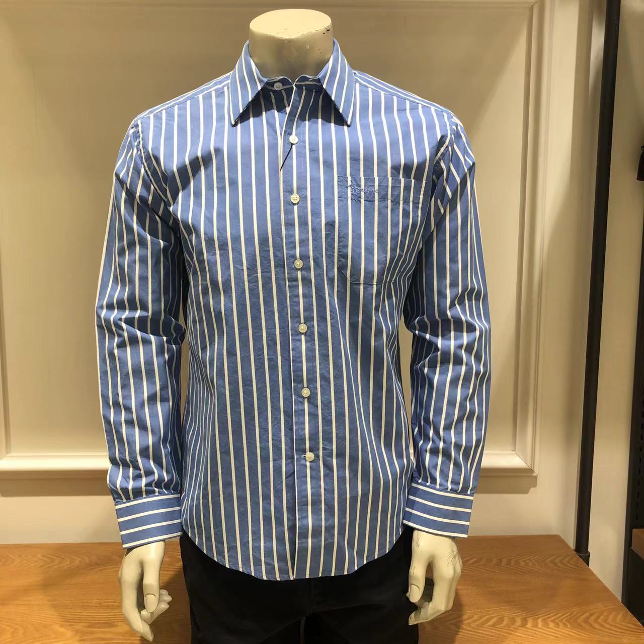 [专柜正品]圣大保罗男装纯棉条纹长袖衬衫