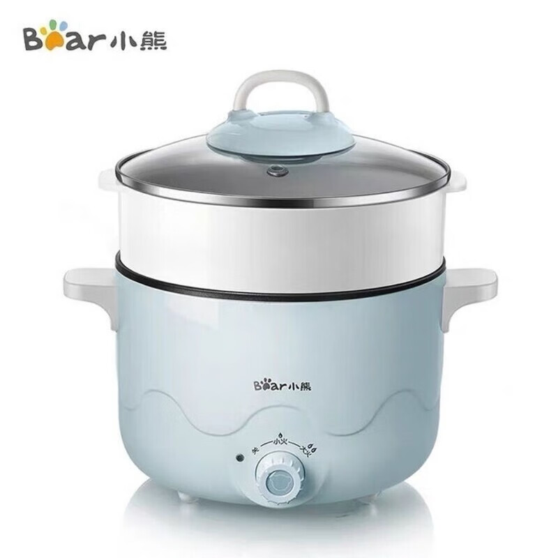 小熊(Bear)电煮锅学生锅多功能蒸煮炒煎煮面大容量小电锅家用宿舍电热锅 DRG-C18N5塑料蒸屉 蓝色