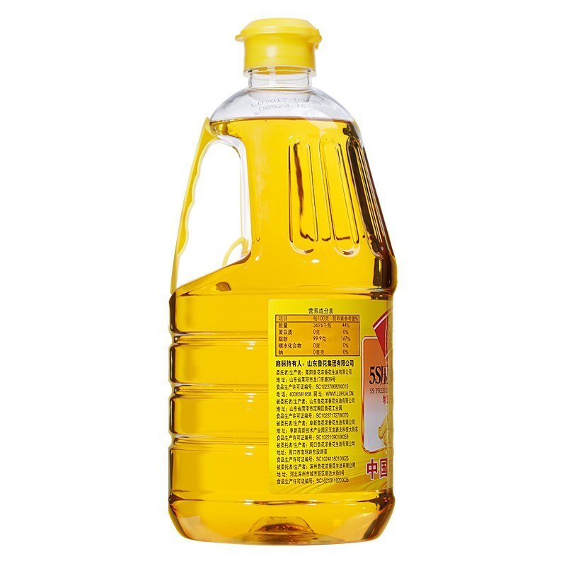 鲁花5S压榨一级花生油1.8L 花生油 食用油 食品 物理压榨 /桶装