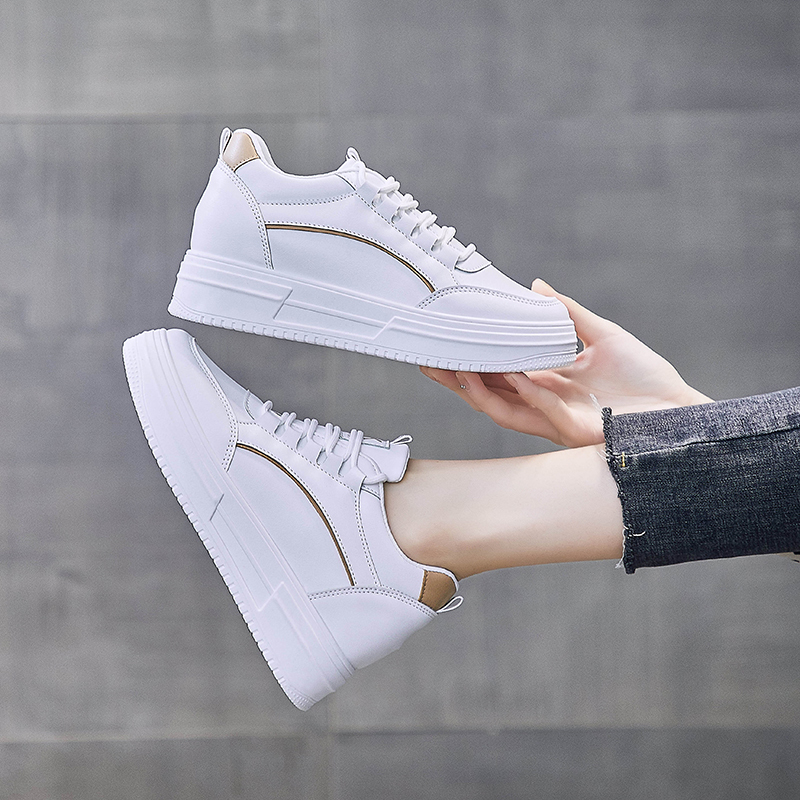 时言shiyan网红小白鞋女2022秋季新款韩版内增高女鞋学生潮流板鞋厚底